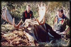 Joseph Filipowicz of Great Falls, MT with his Bull Moose (his dad Jimmy on the right)
