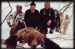 Jack Golberg of White Sulphur Srings, MT with his Spring Brown Bear (guide Braun Kopsack on the left, son Bruce Golberg on the right)