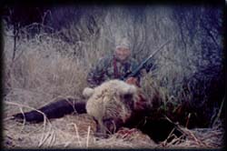 Paul Fisher of Janesville, WI with his multi-colored October Brown Bear